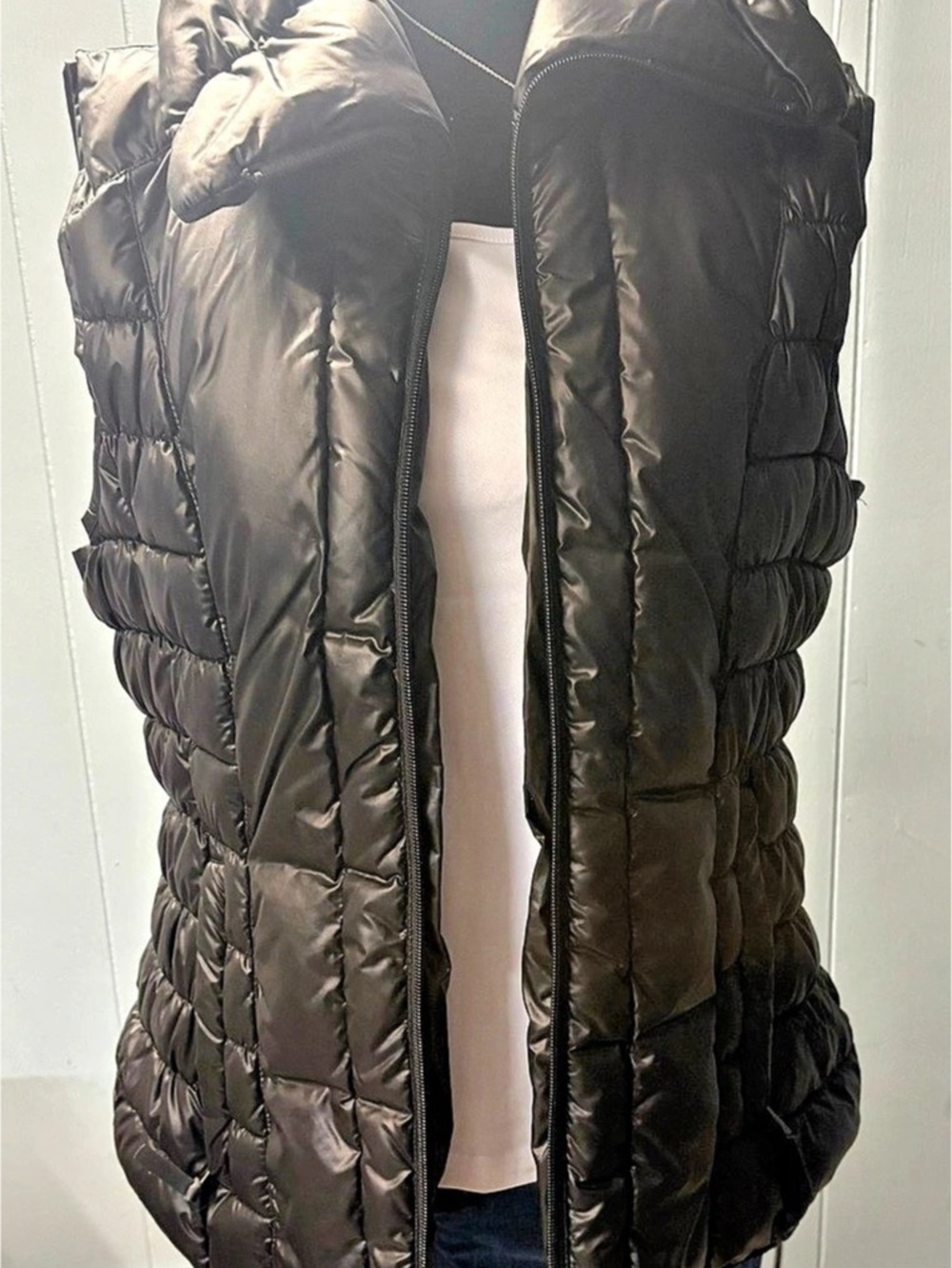 Kenneth Cole Quilted Puffer Vest in Black Size Large